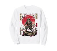 Samurai Cat Warrior Japanese Ink Art Katana Fighter Sweatshirt