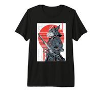 Samurai Cat Warrior - Japanese Style Maine Coon with Katanas Premium T-Shirt