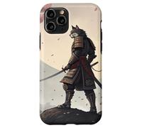 Samurai Cat Warrior Under Cherry Blossom Sky Case for iPhone 11 Pro
