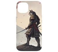 Samurai Cat Warrior Under Cherry Blossom Sky Case for iPhone 13