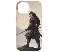 Samurai Cat Warrior Under Cherry Blossom Sky Case for iPhone 14