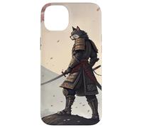 Samurai Cat Warrior Under Cherry Blossom Sky Case for iPhone 14 Plus