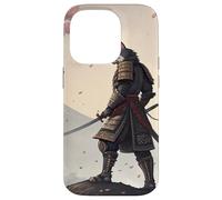 Samurai Cat Warrior Under Cherry Blossom Sky Case for iPhone 14 Pro