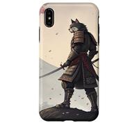 Samurai Cat Warrior Under Cherry Blossom Sky Case for iPhone XS Max