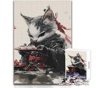 Samurai Cat with Sushi 1000 Piece Puzzle For Adults Play And Learn Smart Activity Unique Heartfelt Celebration Gift Size 38x52cm