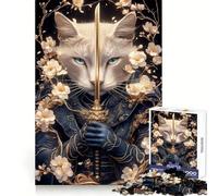 Samurai Chartreux Cat with Sword Animal Jigsaw Puzzles 1000 Pieces for Teenagers Logic Train Toy Leisure Fun Smooth Cut (38x26cm)