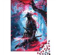 Samurai Cherry Blossom 1000 Piece Jigsaw Puzzle for Adults Paper Puzzle Game Night Scene Relaxing Home Decor Gift 70x50cm/1000pcs
