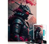 Samurai Cherry Japan Jigsaw Puzzles 1000 Pieces for Adults Strengthen Memory Group Joy Clean Edge Stylish Gift (50x75cm)