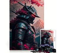 Samurai Cherry Japan Jigsaw Puzzles 1000 Pieces for Adults Strengthen Recall Calm Mind Quality Edge Warm Surprise (38x26cm)
