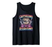 Samurai Coffee Cup with Swords Funny Tank Top