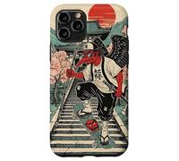 Samurai Crow Skateboarding Temple Art Japanese Oni Case for iPhone 11 Pro