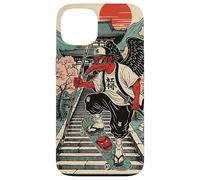 Samurai Crow Skateboarding Temple Art Japanese Oni Case for iPhone 13