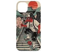 Samurai Crow Skateboarding Temple Art Japanese Oni Case for iPhone 14 Plus