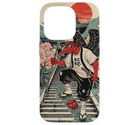 Samurai Crow Skateboarding Temple Art Japanese Oni Case for iPhone 14 Pro