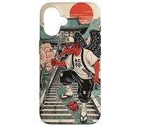 Samurai Crow Skateboarding Temple Art Japanese Oni Case for iPhone 16
