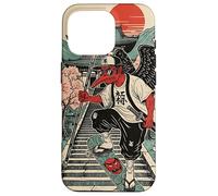 Samurai Crow Skateboarding Temple Art Japanese Oni Case for iPhone 16 Pro
