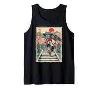 Samurai Crow Skateboarding Temple Art Japanese Oni Tank Top