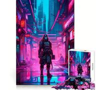Samurai Cyberpunk City Hard Jigsaw Puzzle for Adults 1000 Pieces Intellect Toy Cozy Time Quality Cut (50x75cm)