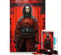 Samurai Cyberpunk Girl Jigsaw Puzzles 1000 Pieces for Adults Boost Memory Peaceful Fun Premium Cut Memorable Gift (38x26cm)