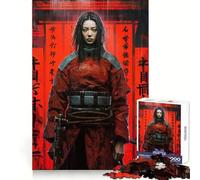 Samurai Cyberpunk Girl Jigsaw Puzzles 1000 Pieces for Adults Boost Memory Peaceful Fun Premium Cut Memorable Gift (38x26cm)