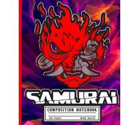 Samurai Cyberpunk Lined Journal: Japanese Demon Oni Mask Composition Notebook for Gamers, Tech Wear Lovers, Cool Edgy Synthwave Aesthetic Diary Planner