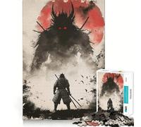 Samurai Demon Japan Hard Jigsaw Puzzle for Adults 1000 Pieces Recall Boost Quiet Calm Smooth Cut Classic Gift (38x52cm)