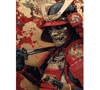 Samurai Diamond Art Kits Adults, 5D Diamond Painting Man, DIY Full Drill Cross Stitch Embroidery Crystal Art Kits, Crafts for Adults, Paintings for Home Wall Decor, Gifts for Women 12x16in J-2248