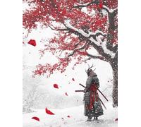 Samurai Diamond Art Painting, Landscape Diamond Art Kits Adults, 5D Round Full Drill Gem Kits for Adults Kids Beginners, DIY Crystal Paintings Crafts for Home Room Wall Decor, Gifts 30x40cm DV4M-LC