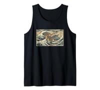 Samurai Dinosaur Big Wave Japanese Traditional Epic Tank Top