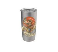 Samurai Dinosaur Warrior Velociraptor Falcon Vintage Japan Stainless Steel Insulated Tumbler