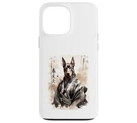 Samurai Doberman Dog Warrior. Japanese Ink Art Japan Design Case for iPhone 13 Pro Max
