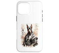 Samurai Doberman Dog Warrior. Japanese Ink Art Japan Design Case for iPhone 16 Pro Max