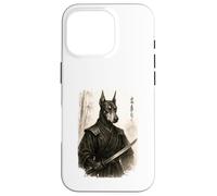Samurai Doberman Pinscher Dog Ninja Warrior. Japanese Design Case for iPhone 16 Pro