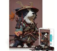 Samurai Dog Warrior 1000 Pieces Jigsaw Puzzles for Teenagers Logic Train Toy Quiet Fun Smooth Cut Lovely Gift (38x26cm)