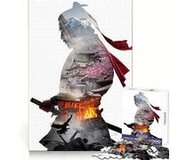 Samurai Double Exposure 1000 Piece Jigsaw Puzzle for Teenagers Strengthen Recall Peaceful Fun Quality Edge (38x52cm)