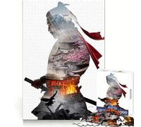 Samurai Double Exposure 1000 Pieces Jigsaws Adults Puzzles Think Smart Toy Home Activity Smooth Cut Xmas Surprise (50x75cm)