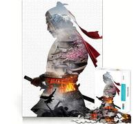 Samurai Double Exposure 1000 Pieces Jigsaws Adults Puzzles Think Smart Toy Home Activity Smooth Cut Xmas Surprise (50x75cm)