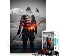 Samurai Double Exposure Japan Landscape Jigsaw Puzzles for Adults 1000 Pieces Brain Skill Relaxed Mind Exact Edge Art Collection Piece (50x75cm)