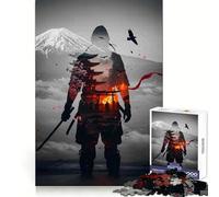 Samurai Double Exposure Japan Landscape Jigsaw Puzzles for Adults 1000 Pieces Brain Skill Relaxed Mind Exact Edge Art Collection Piece (50x75cm)
