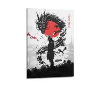 Samurai Dragon Art Poster Poster Decorative Painting Canvas Wall Posters And Art Picture Print Modern Family Bedroom Decor Posters 24x36inch(60x90cm)