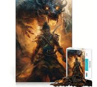 Samurai Dragon Fire Battle Hard Jigsaw Puzzle for Adults 1000 Pieces Intellect Toy Cozy Time Quality Cut (38x52cm)