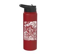 Samurai Dragon Katana Japanese Warrior Stainless Steel Insulated Water Bottle