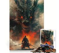 Samurai Dragon Monster Art 1000 Piece Jigsaw Puzzle for Teenagers Strengthen Recall Peaceful Fun Quality Edge (38x52cm)