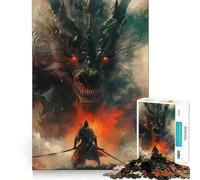 Samurai Dragon Monster Art 1000 Piece Jigsaw Puzzle for Teenagers Strengthen Recall Peaceful Fun Quality Edge (38x52cm)