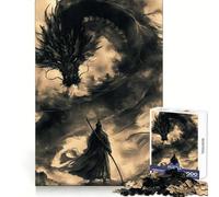 Samurai Dragon Vintage 1000 Pieces Jigsaws Adults Puzzles Think Smart Toy Home Activity Smooth Cut Xmas Surprise (38x52cm)