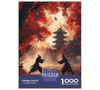 Samurai Duel 1000 Piece Jigsaw Puzzle Paper for Adults Autumn Maple Forest Jigsaw Puzzle for Family Relaxing and Decorative 70x50cm/1000pcs