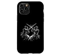 Samurai Duel Line Art Japanese Warrior Battle Scene Case for iPhone 11 Pro