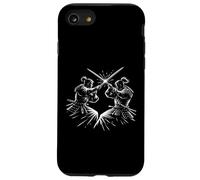 Samurai Duel Line Art Japanese Warrior Battle Scene Case for iPhone SE (2020) / 7/8
