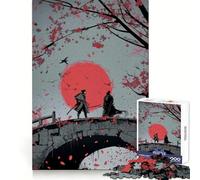 Samurai Duel Stone Bridge Hard Jigsaw Puzzle for Adults 1000 Pieces Fine Logic Toy Calm Fun Neat Edge Thoughtful Gift (50x75cm)