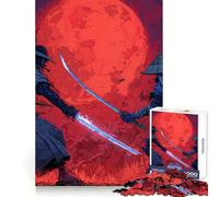 Samurai Duel Under A Red Moon Jigsaw Puzzles 1000 Pieces for Adults Boost Memory Peaceful Fun Premium Cut Memorable Gift (38x26cm)